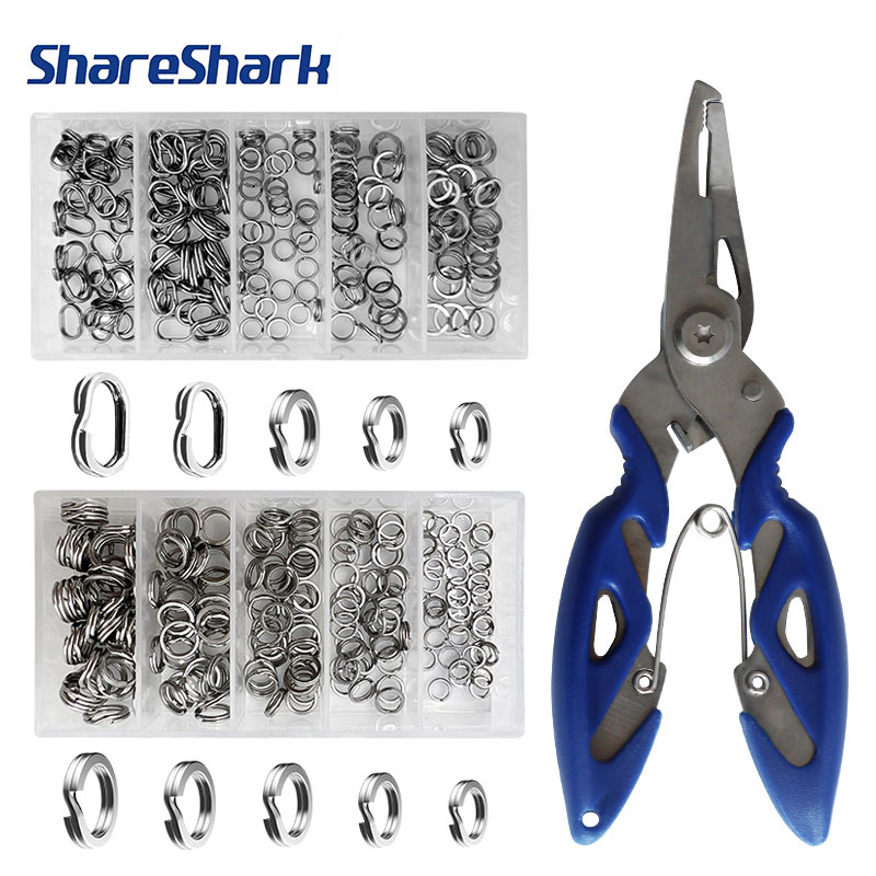 Fishing Lure Kit - ShareShark 200 stuks roestvrijstalen splitring kunstaasconnectoren