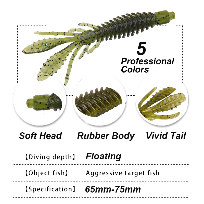 Westbass 5Pcs Zachte Larve Bai - Fishing Lure Swimbait recensie en prijs